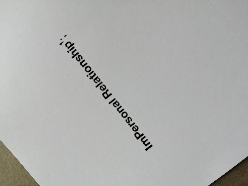 ImPersonal Relationship.